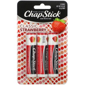 Бальзам для губ ChapStick Classic Strawberry Flavor Skin Protectant Flavored Lip Balm 3 pcs