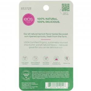 Состав бальзама для губ EOS 100% Natural Shea Lip Balm Apricot 