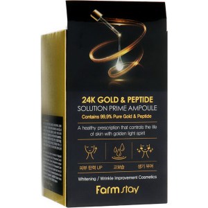 Купить антивозрастную сыворотку для лица FarmStay 24K Gold Peptide Solution Prime Ampoule Киев, Украина