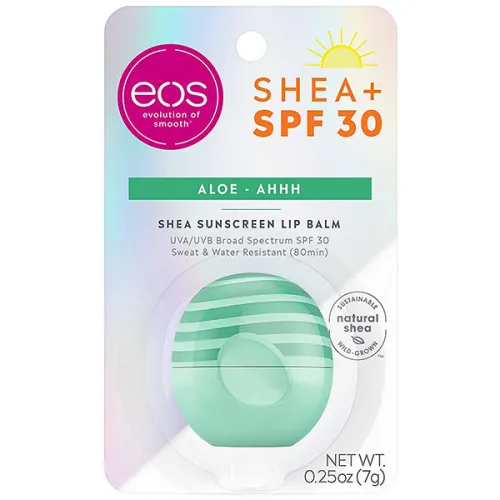 Органічний бальзам для губ «алое» EOS Visibly Soft Lip Balm Sphere Aloe SPF30, 7 г.