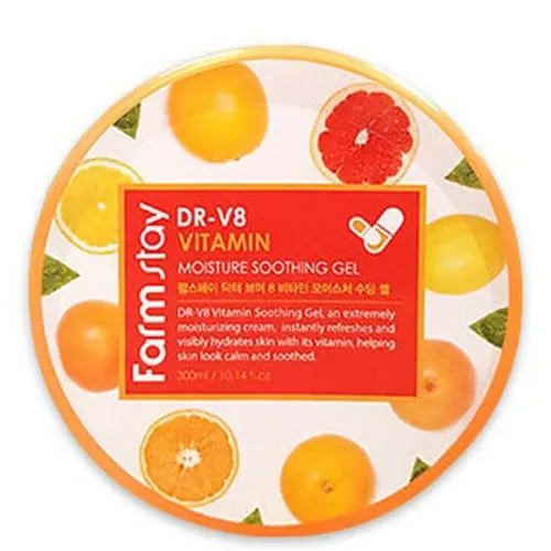 Багатофункціональний вітамінний гель для обличчя і тіла FarmStay Dr.V8 Vitamin Moisture Soothing Gel, 300 мл.