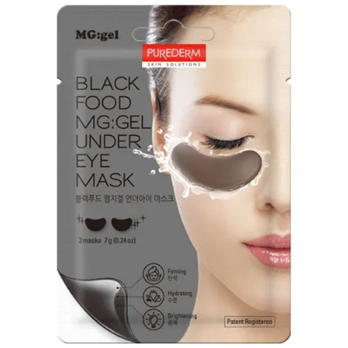 Гідрогелеві патчі Purederm Black Food MG:Gel Under Eye Mask з чорним комплексом для шкіри навколо очей, 7 г.