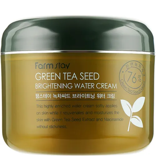 Осветляющий крем для лица FarmStay Green Tea Seed Brightening Water Cream с зеленым чаем, 100 г.