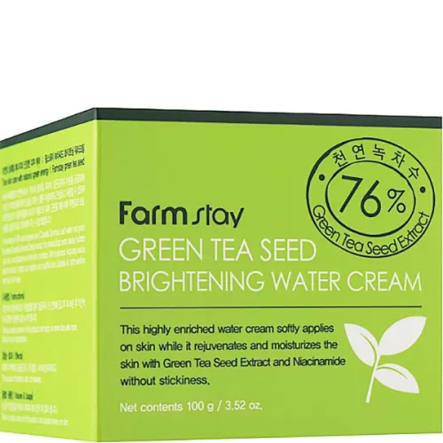 Осветляющий крем для лица FarmStay Green Tea Seed Brightening Water Cream, 100 г. - вид 2