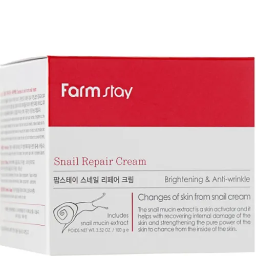Восстанавливающий крем для лица FarmStay Snail Repair Cream Brightening & Anti-Wrinkle, 100 г. - вид 2