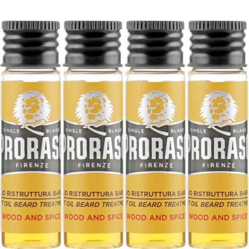 Гаряча олія для бороди «деревина та спеції» Proraso Beard Wood & Spice Hot Oil, 4 шт. х 17 мл.