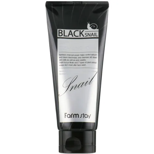 Глубоко очищающая пенка FarmStay Black Snail Deep Cleansing Foam с муцином черной улитки, 180 мл.