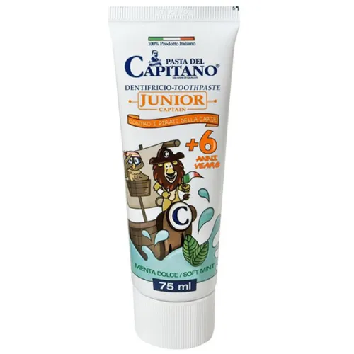 Детская зубная паста «нежная мята» Pasta Del Capitano Junior Soft Mint, 75 мл.