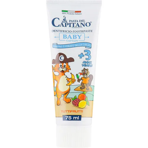 Детская зубная паста «тутти-фрутти» Pasta Del Capitano Baby Tutti-Frutti, 75 мл.