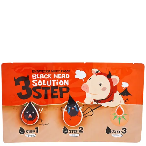 Набір для обличчя 3 кроки для видалення чорних цяток Elizavecca Milky Piggy 3 Step Black Head Solution