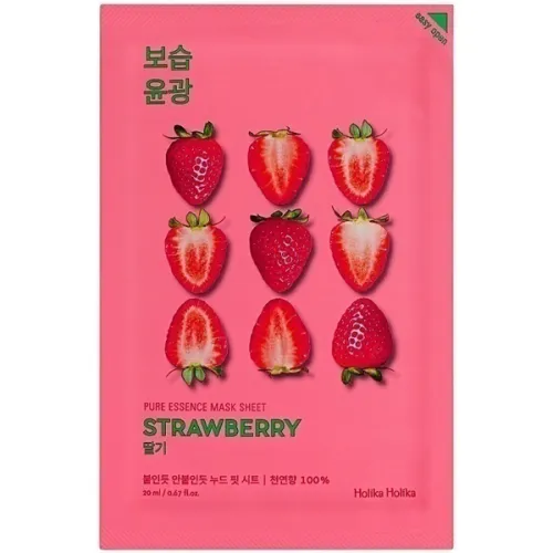 Тканинна маска для обличчя Holika Holika Pure Essence Mask Sheet Strawberry з екстрактом полуниці, 20 мл.