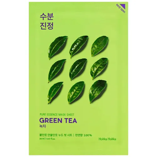 Тканинна маска для обличчя Holika Holika Pure Essence Mask Sheet Green Tea з екстрактом зеленого чаю, 20 мл.