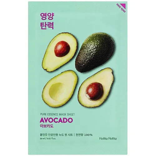 Тканинна маска для обличчя Holika Holika Pure Essence Mask Sheet Avocado з екстрактом авокадо, 20 мл.
