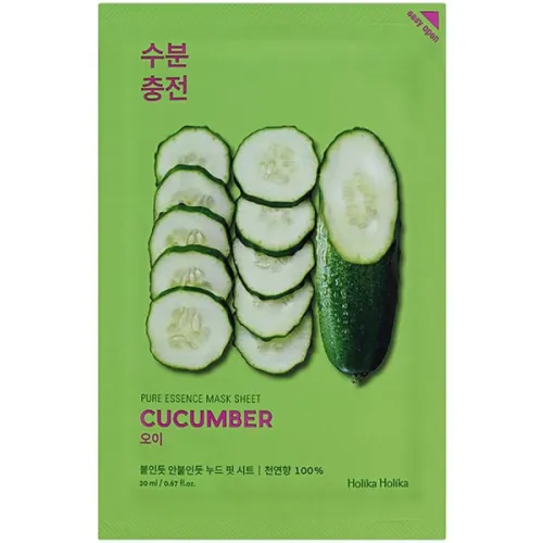 Тканинна маска для обличчя Holika Holika Pure Essence Mask Sheet Cucumber з екстрактом огірка, 20 мл.