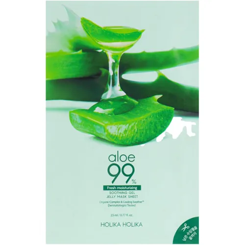 Успокаивающая гидрогелевая маска для лица Holika Holika Aloe 99% Soothing Gel Gelee Mask Sheet с экстрактом алоэ, 23 мл.
