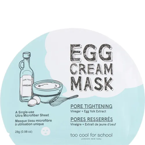 Тканинна маска для обличчя Too Cool For School Egg Cream Mask Tightening з яєчним екстрактом для надання пружності шкірі, 28