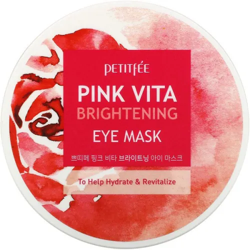 Осветляющие патчи для глаз Petitfee Pink Vita Brightening Eye Mask на основе эссенции розовой воды
