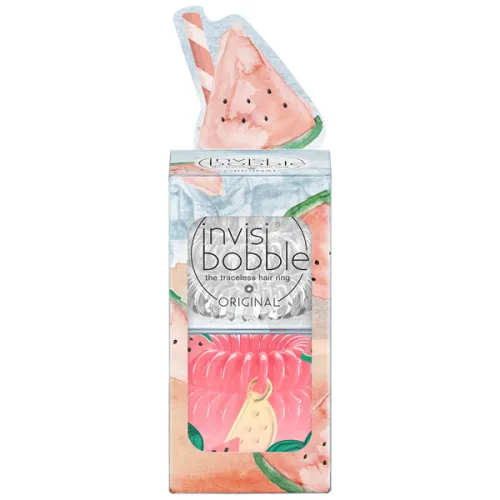 Набір резинок для волосся «прозора та рожева» Invisibobble Desert Bloom Happy Smooth Melons
