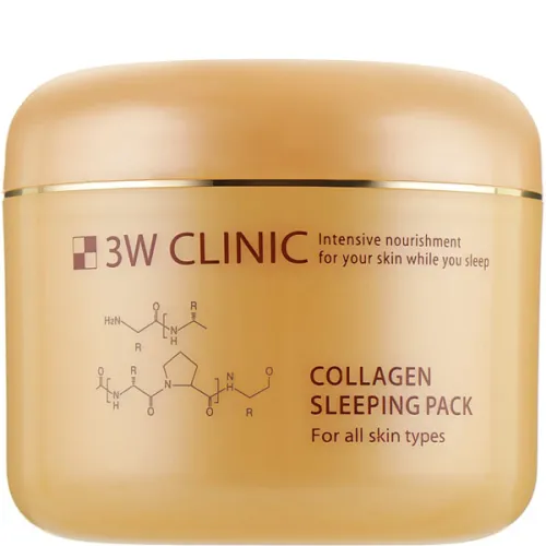 Зволожуюча нічна маска для обличчя 3W Clinic Collagen Sleeping Pack з колагеном, 100 мл.