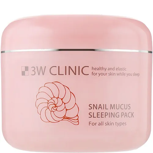 Зволожуюча нічна маска для обличчя 3W Clinic Snail Mucus Sleeping Pack з муцином равлика, 100 мл.