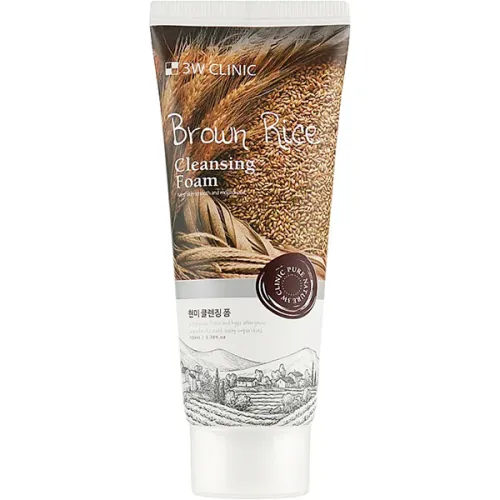 Пенка для умывания 3W Clinic Cleansing Foam Brown Rice с экстрактом коричневого риса, 100 мл.