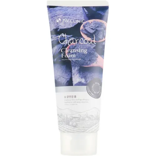 Пенка для умывания 3W Clinic Cleansing Foam Charcoal с углем, 100 мл.