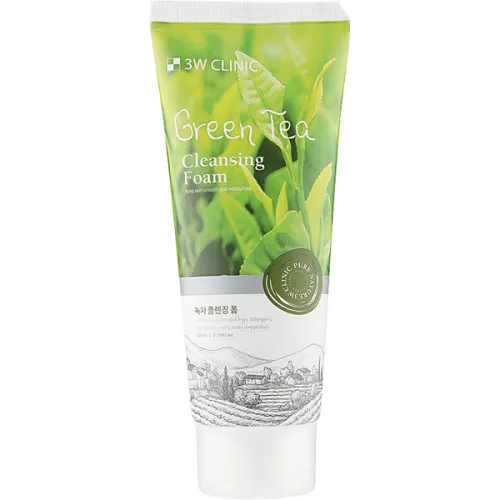 Пенка для умывания 3W Clinic Cleansing Foam Green Tea с экстрактом зеленого чая, 100 мл.