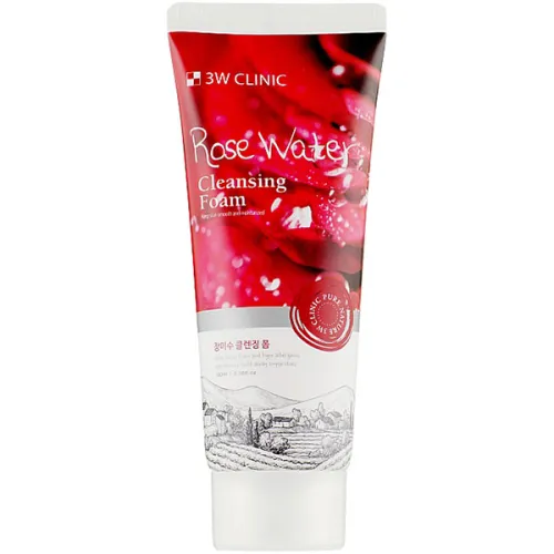 Пенка для умывания 3W Clinic Cleansing Foam Rose Water с розовой водой, 100 мл. срок год. до 04.26