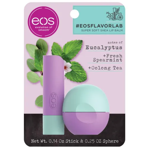Набір бальзамів для губ «евкаліпт і м’ята» EOS Flavorlab Eucalyptus Lip Balm Sphere and Stick