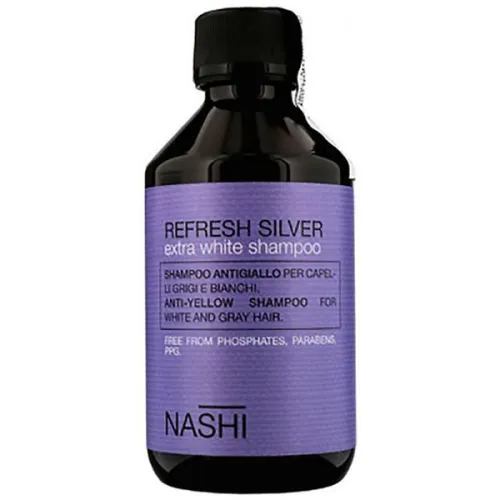 Шампунь для нейтрализации желтизны Nashi Argan Refresh Silver Extra White Shampoo, 250 мл.