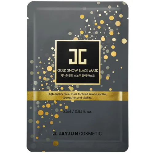 Черная фольгированная маска для лица JayJun Gold Snow Black Mask с золотом, 25 мл.