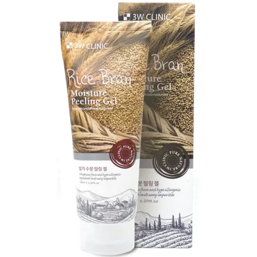 Увлажняющая пилинг-скатка 3W Clinic Moisture Peeling Gel Rice Bran с экстрактом коричневого риса, 180 мл.