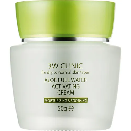 Увлажняющий крем для лица 3W Clinic Aloe Full Water Activating Cream с экстрактом алоэ, 50 г.