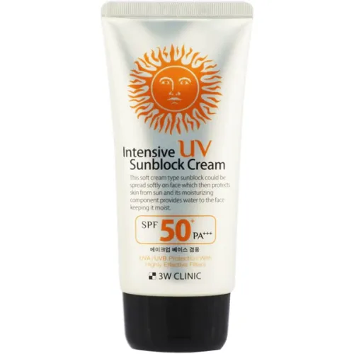 Сонцезахисний крем для обличчя 3W Clinic Intensive UV Sunblock Cream, 70 мл.