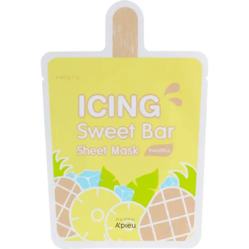 Тканинна маска для обличчя «морозиво-ананас» A’pieu Icing Sweet Bar Sheet Mask Pineapple, 21 г.