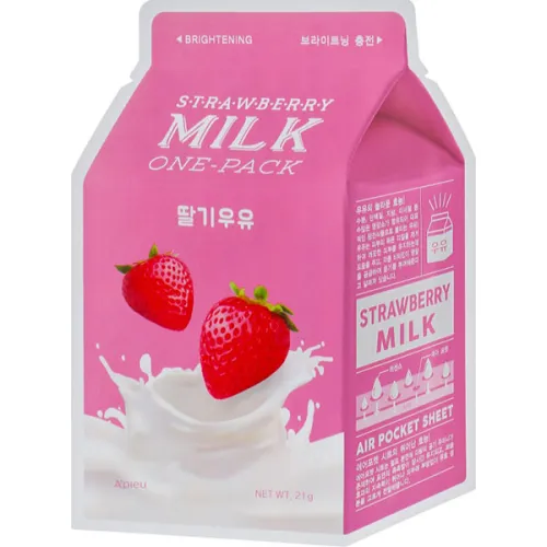Тканинна маска для обличчя «полуниця» A’pieu Strawberry Milk One-Pack, 21 г.
