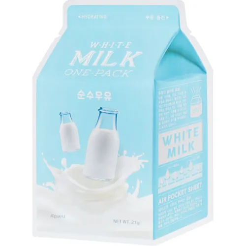 Тканинна маска для обличчя «вершки» A’pieu White Milk Milk One-Pack, 21 г.
