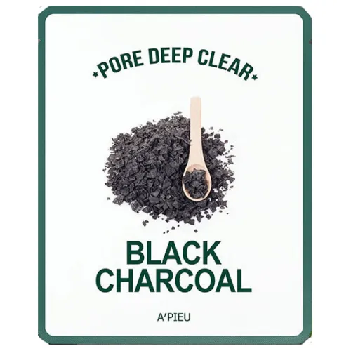 Тканевая маска для лица A’pieu Pore Deep Clear Black Charcoal Mask с черным углем для очищения пор, 25 г.