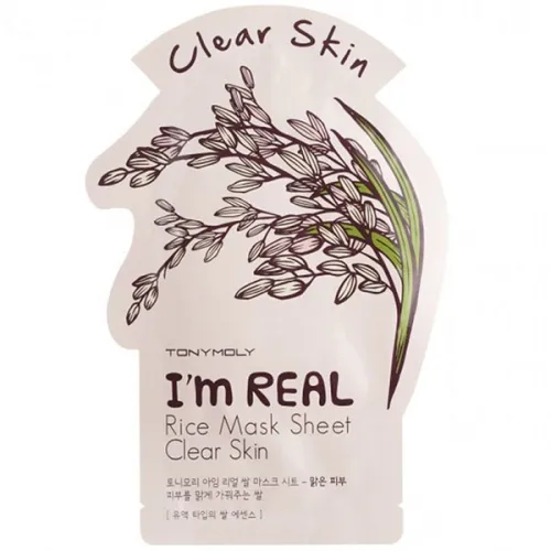 Тканинна маска для обличчя «рис» Tony Moly I’m Real Rice Mask Sheet, 21 мл.