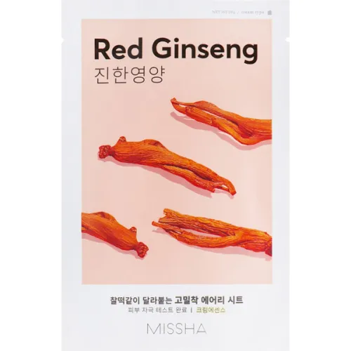 Тканинна маска для обличчя Missha Airy Fit Sheet Mask Red Ginseng з екстрактом женьшеню, 19 г.