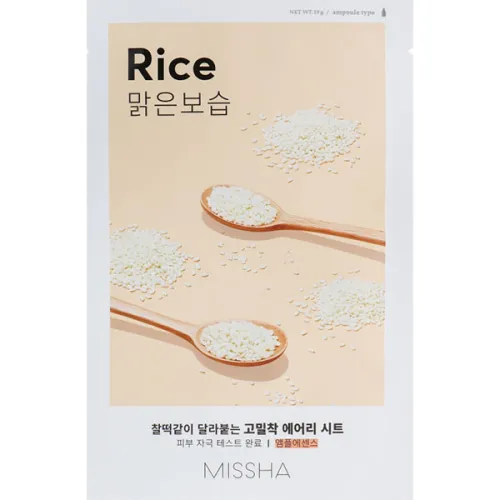 Тканинна маска для обличчя Missha Airy Fit Sheet Mask Rice з екстрактом рису, 19 г.