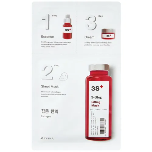 3-х шаговая лифтинговая маска для лица Missha 3Step Lifting Mask с коллагеном, 15 г. + 22 г. + 1.5 г.