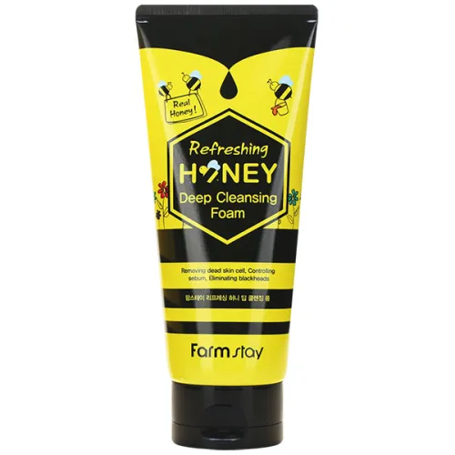 Глубокоочищающая освежающая пенка для лица FarmStay Refreshing Honey Deep Cleansing Foam с экстрактом меда, 180 мл.