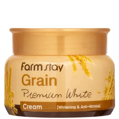Осветляющий крем для лица FarmStay Grain Premium White Cream с маслом ростков пшеницы, 100 г.
