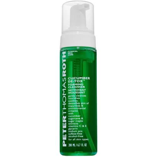 Детоксирующий очищающая пенка для лица Peter Thomas Roth Cucumber De-Tox Foaming Cleanser с экстрактом огурца, 200 мл.