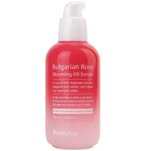 Сироватка для обличчя FarmStay Bulgarian Rose Blooming Oil Serum з екстрактом трояндової олії, 100 мл.