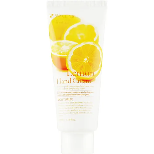 Зволожуючий крем для рук 3W Clinic Moisturizing Hand Cream Lemon із екстрактом лимона, 100 мл.