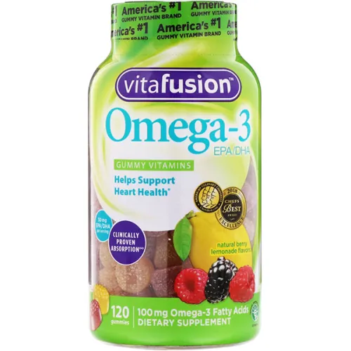 Мультивитаминный жевательный комплекс для взрослых Vitafusion Omega-3 Gummy Vitamins с омега-3, 100 мг.