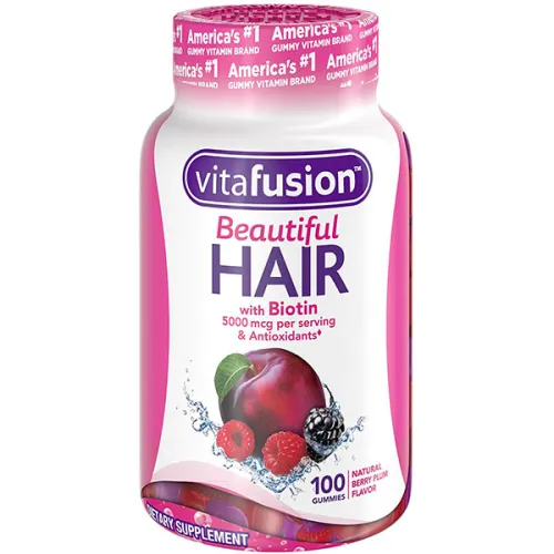 Жевательный комплекс Vitafusion Beautiful Hair Gummy Vitamins с биотином, витамином C и E для красоты волос