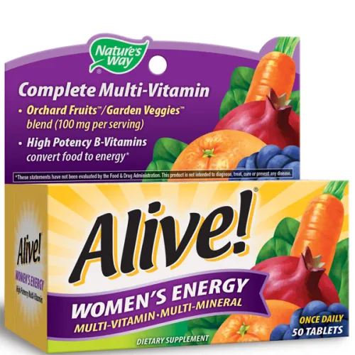 Мультивитаминный комплекс для женщин Nature’s Way Alive! Womens Energy Multivitamin Supplement Tablets